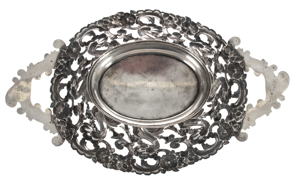 Baroque style silver bowl