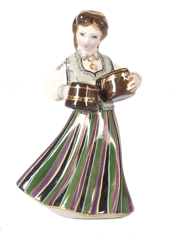 Porcelain figurine “Girl with mugs”