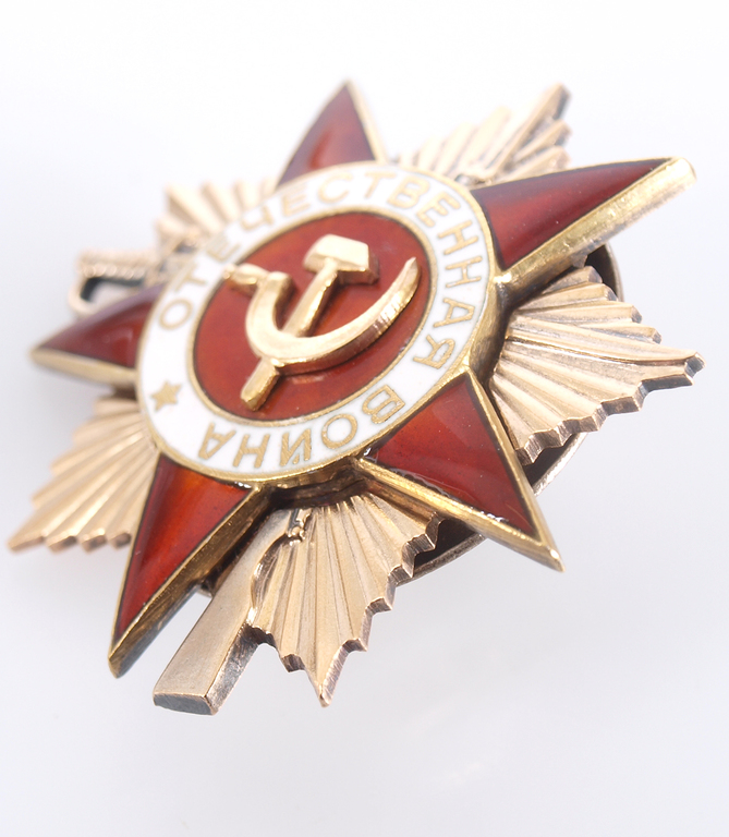 Awards set - Order of the Patriotic War 1st stage, No. 86353, Order of the Red Star, No. 458046