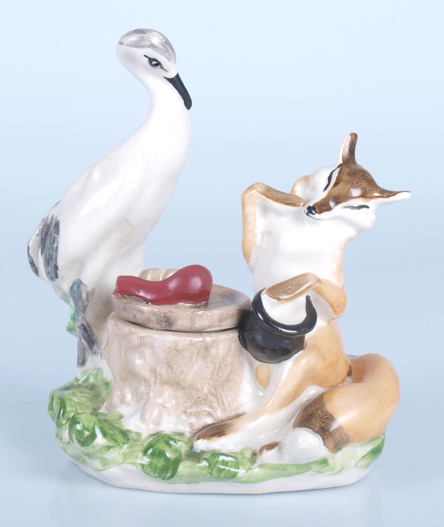 Porcelain figure – utensil „Fox and crane”