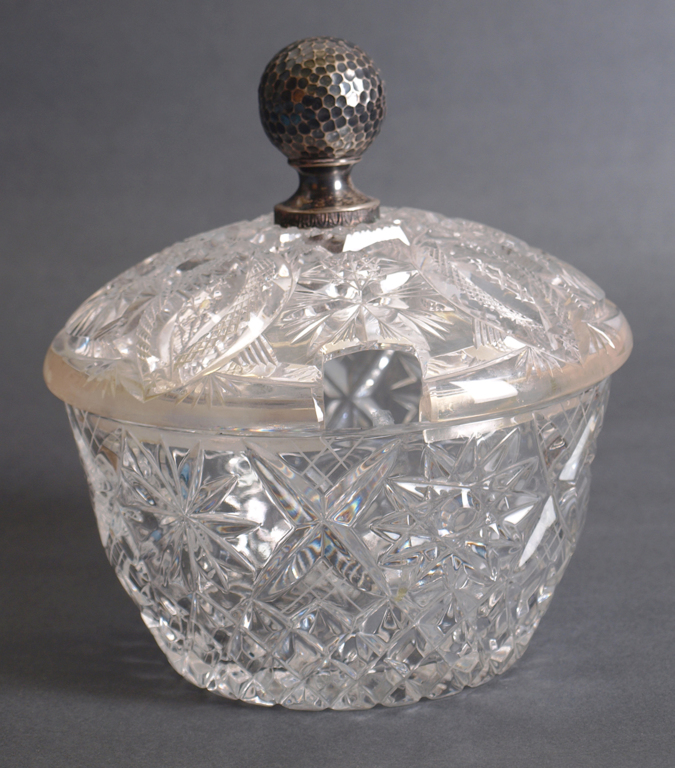 Crystal utensil with silver finish for punch