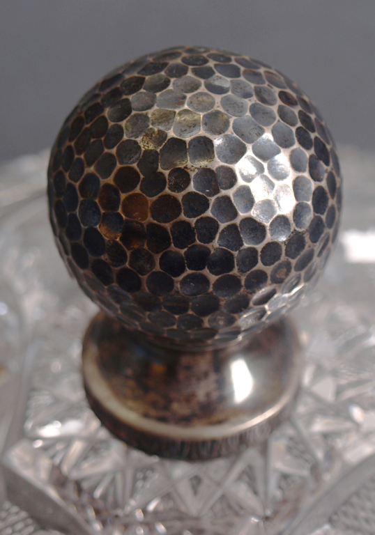 Кристаллическая миска с серебряной отделкой для пунш