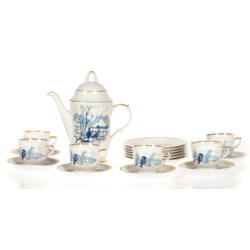 Porcelain cofee set for six persons