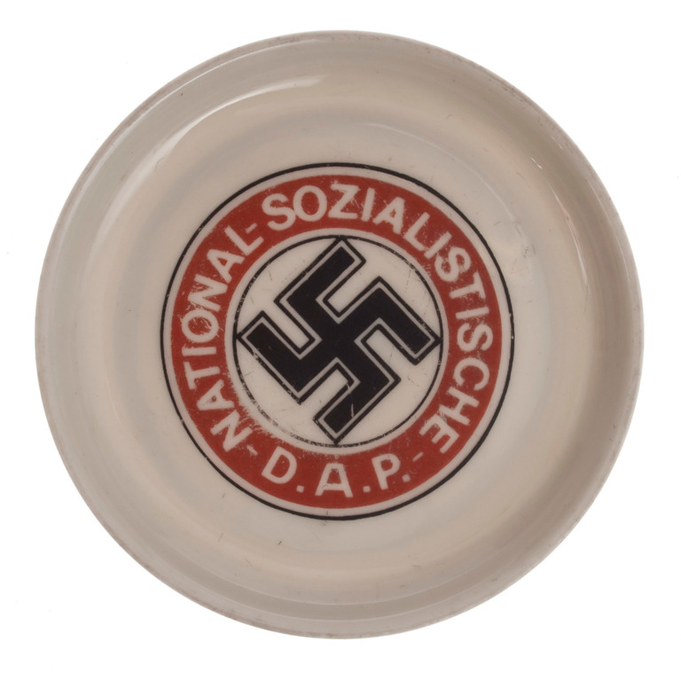 Porcelain plate with swastika