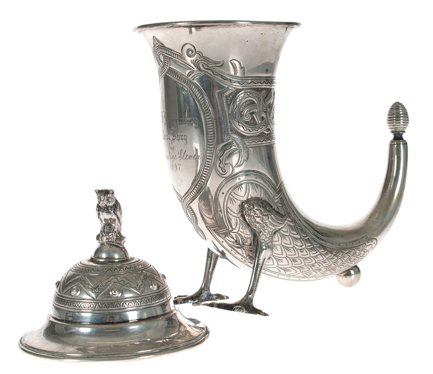 Silver cup horn shape