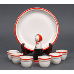 Porcelain set for eggs serving