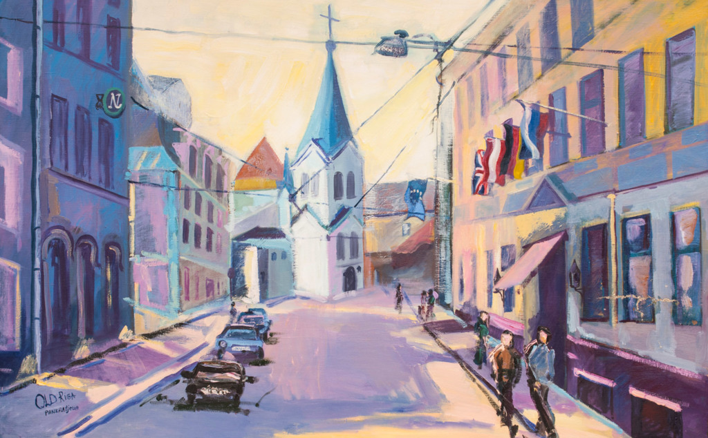 Oil painting Pils street by Jekaterina Pankratjeva