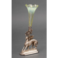 Art Nouveau uranium glass vase