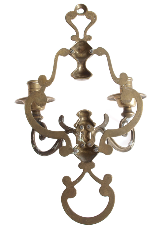 Neo-baroque brass wall sconce