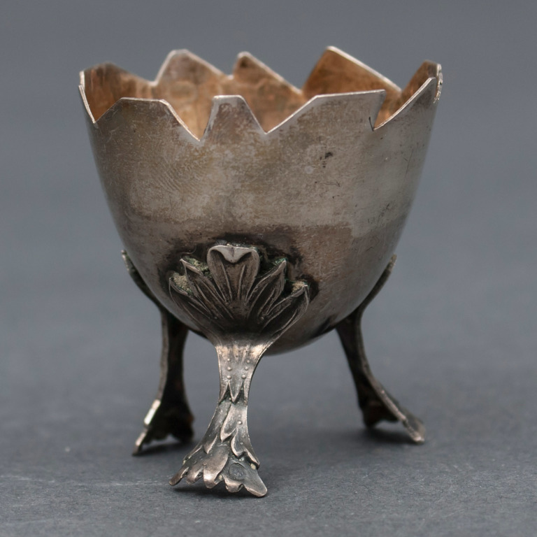 Six silver egg cups