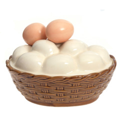 Фаянсовая миска с крышкой для яйцами