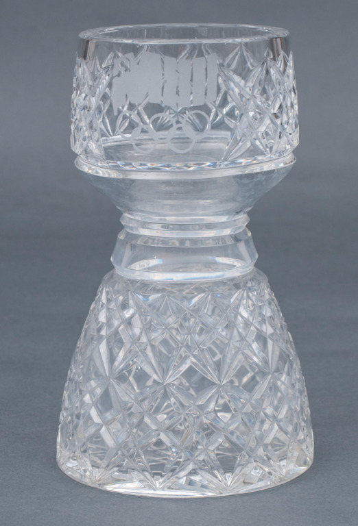 Crystal vase with the symbol of the Olympic Games 