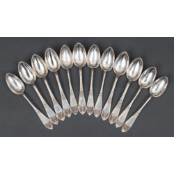 Silver spoons (12 piec.) with box