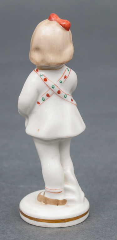 Porcelain figurine ''Girl with a red bow''