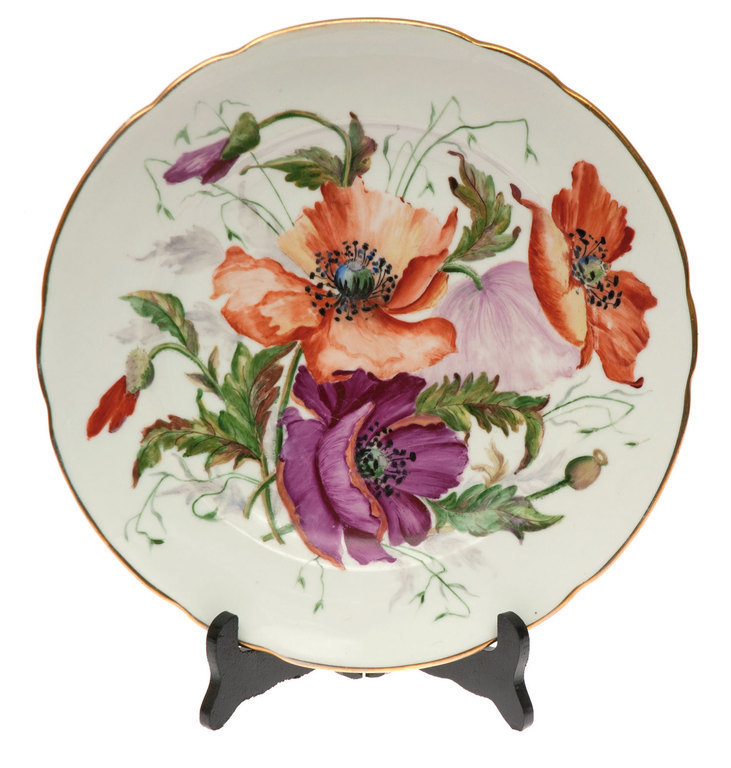 Decorative porcelain plate Poppies