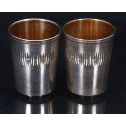Silver cups with gilded inside (2 pcs.)