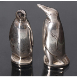 Art-deco style silver salt & pepper shakers 