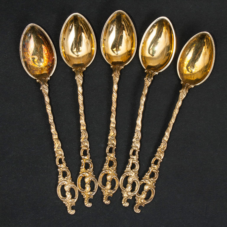 Gold-plated spoons (5 pcs)