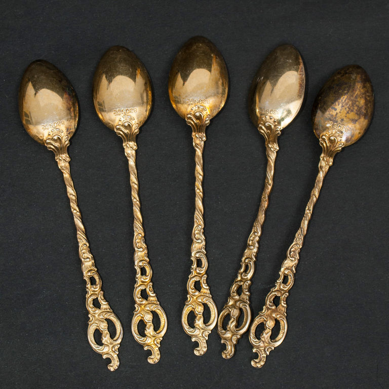 Gold-plated spoons (5 pcs)