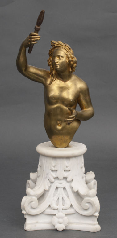 Bronze figure with marble base