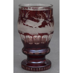 Glass vase with engravings