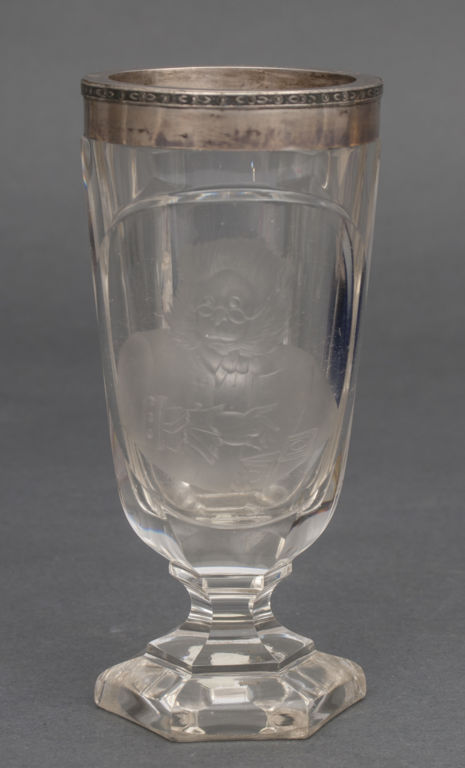 Glass cup with silver finish