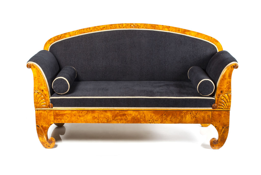 Karelian birch sofa in style Biedermeier