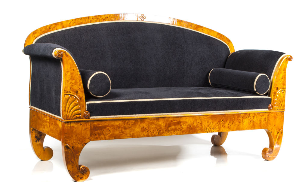 Karelian birch sofa in style Biedermeier