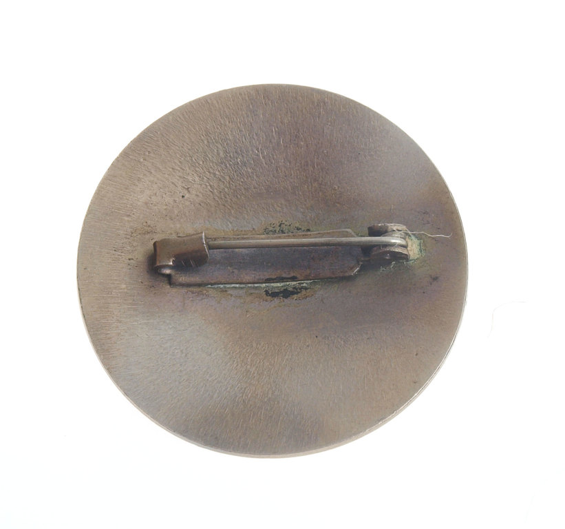 Silver-plated metal brooch 