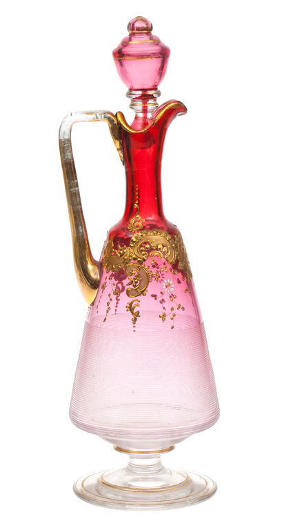Colored glass decanter