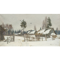 Country yard in winter