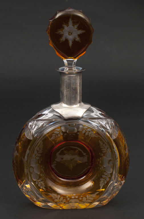 Colored crystal cognac decanter