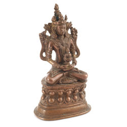 Antique Tibetian Buddhism copper figure Amitayus 