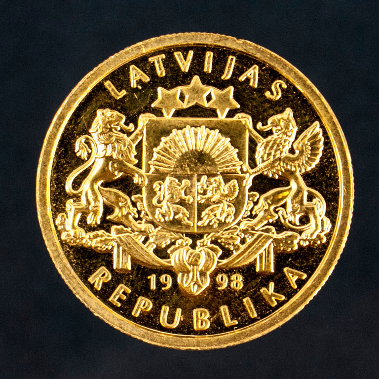 Золотая инвестиционная монета - 100 латов