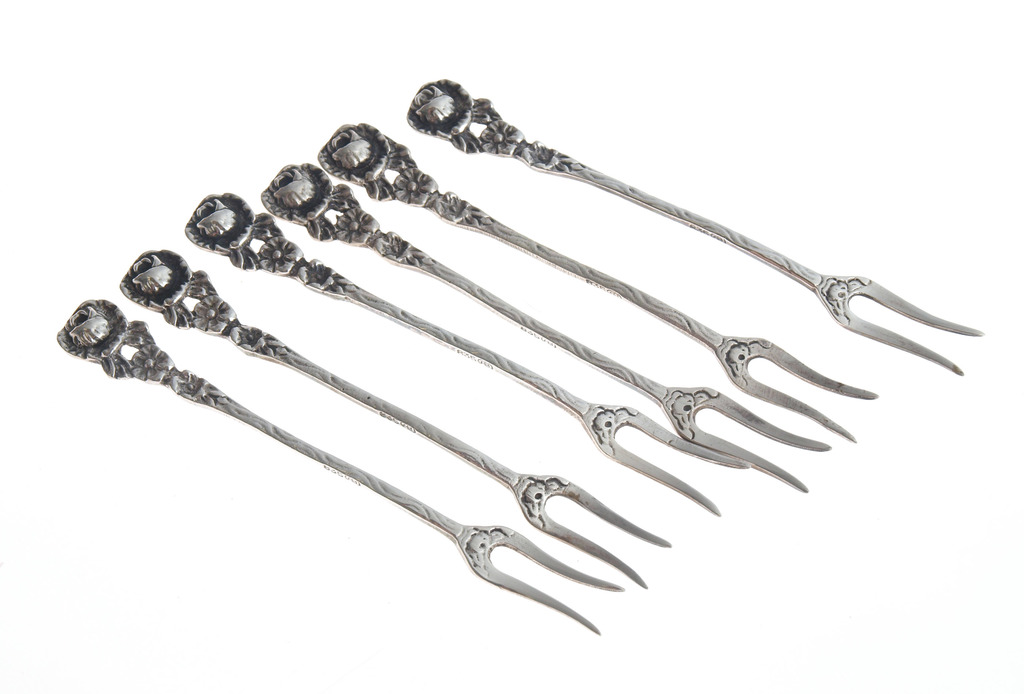 Set of silver forks for delicacies ( 6 piec.)