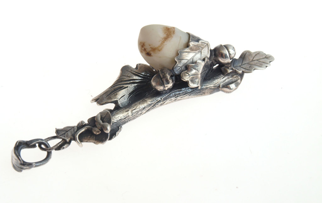 Silver pendant with bone
