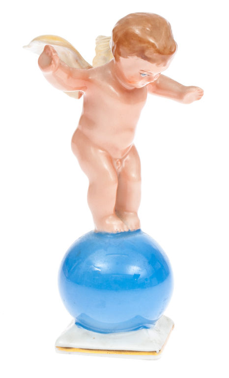 Porcelain figure 'Angel on the ball'