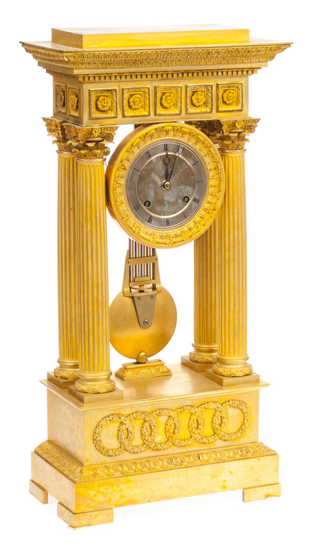 Каминные часы из позолоченной бронзы