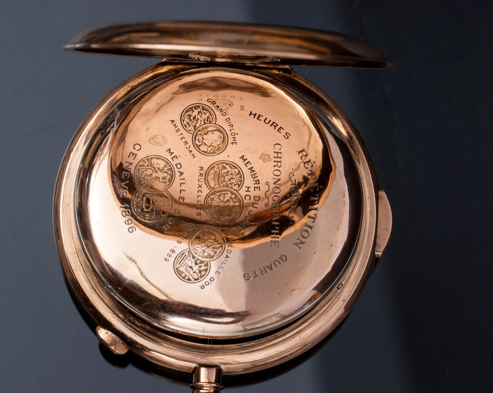 Golden pocket watch 'Repetition quarts'