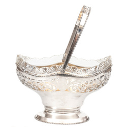 Silver fruit bowl with crystal