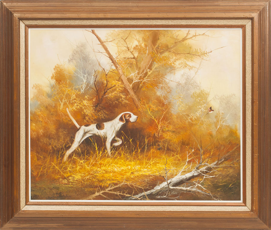 Landscape with hunting dog