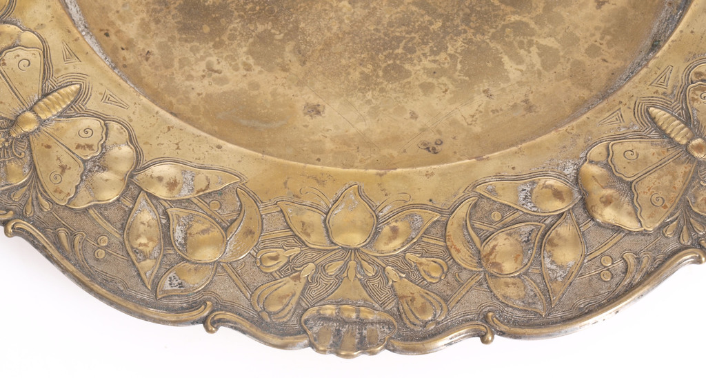 Art Nouveau brass plate 