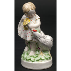Porcelain figurine ''Girl with a fowl