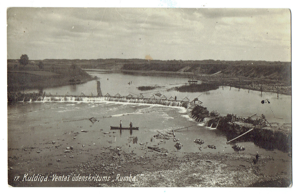 Postcards - Kuldiga. Ventas waterfall
