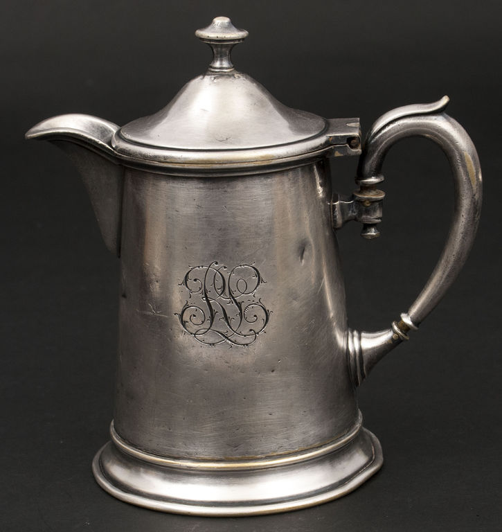 Silver-plated metal coffee pot