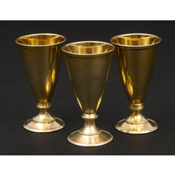 Gold-plated silver cups (3 pcs.)