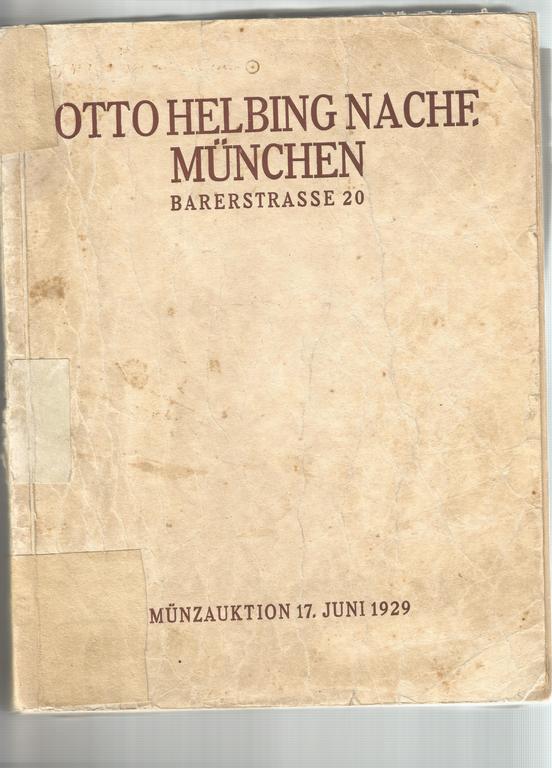 Otto Helbing Nachf München - monētu un medaļu izsoles katalogs