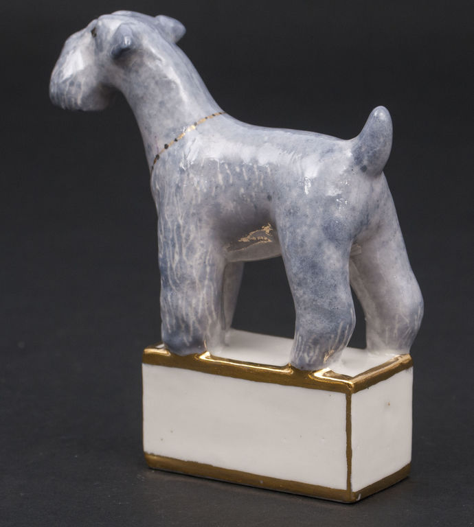 Porcelain figure ''Kerry blue terrier
