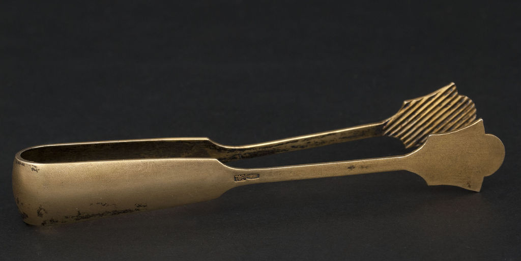 Guilded silver sugar tongs