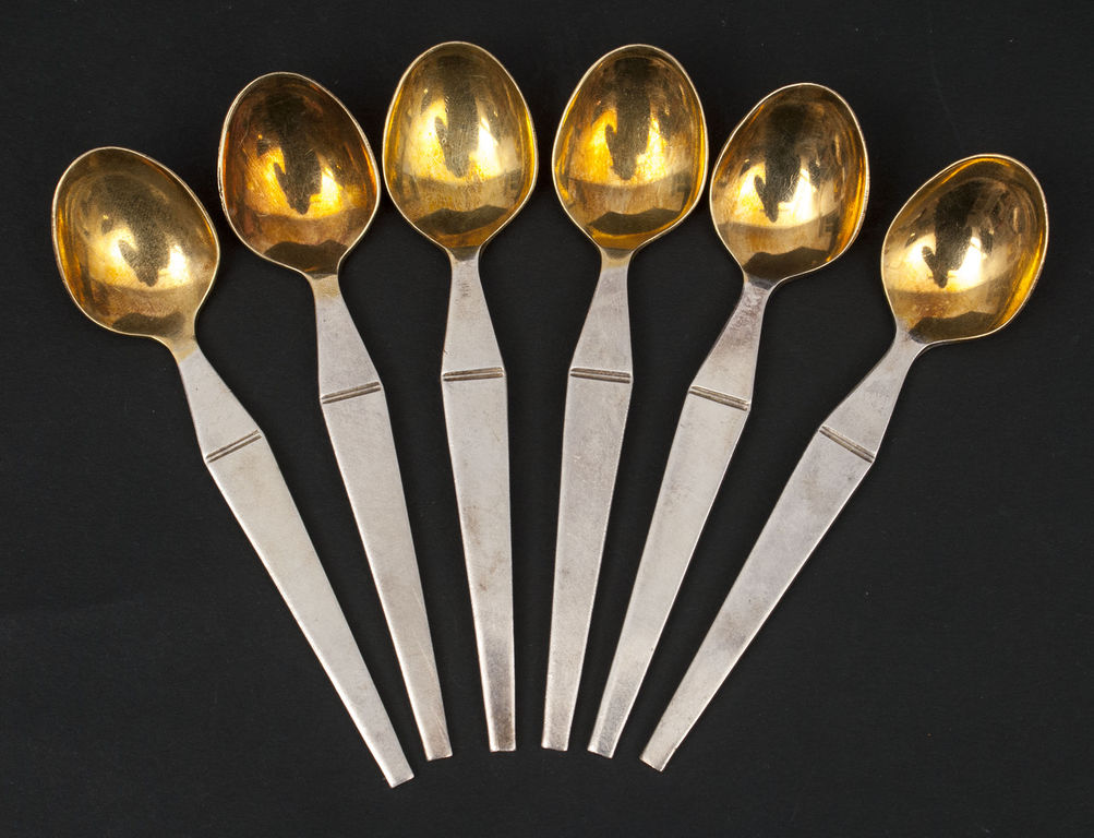 Set of guilded silver spoons ( 6 piec.)